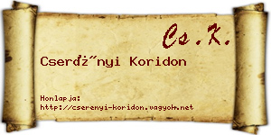 Cserényi Koridon névjegykártya
